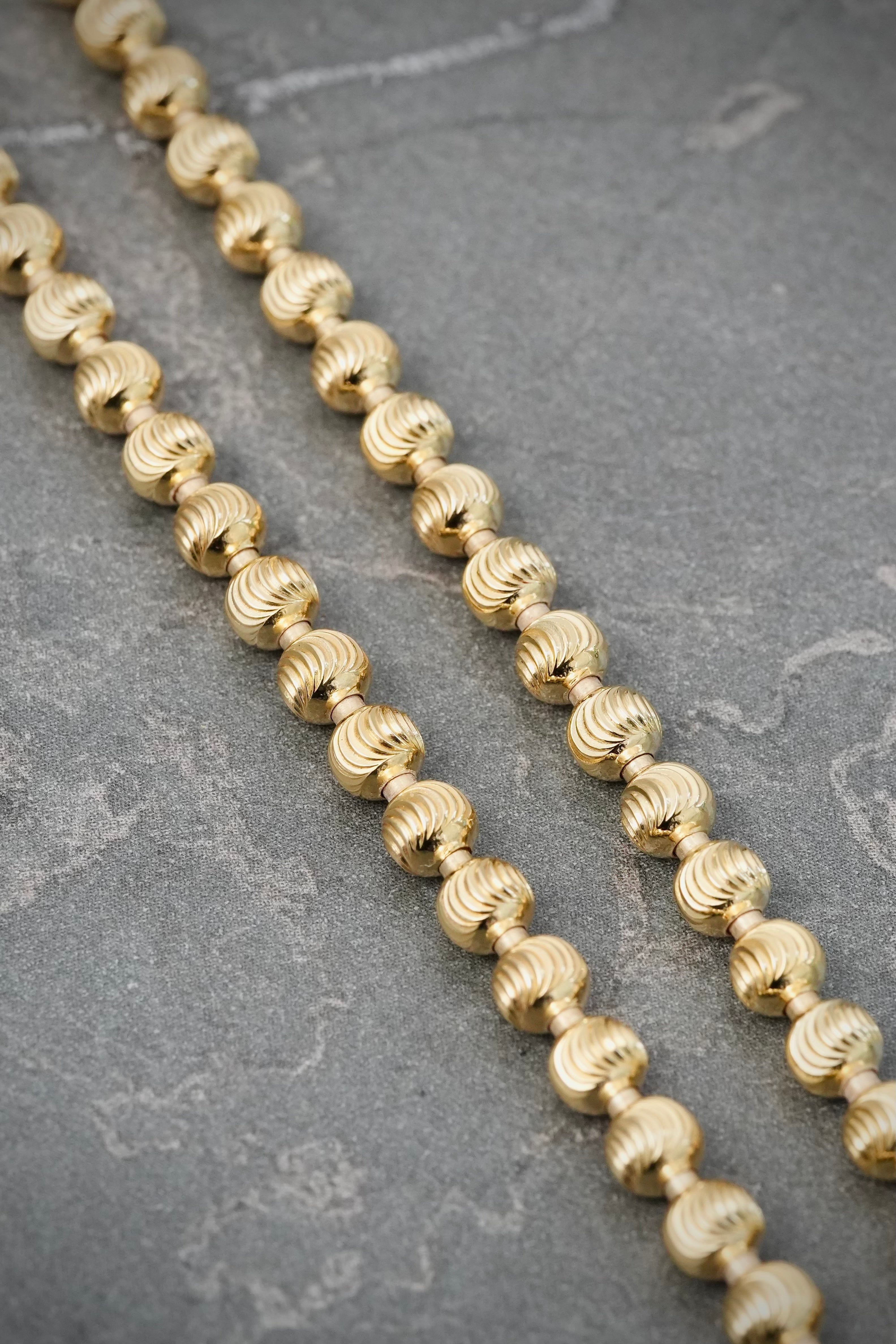 Cadena Militar Diamantada Luna 33.2gr / 70cm / 4mm — Oro Amarillo