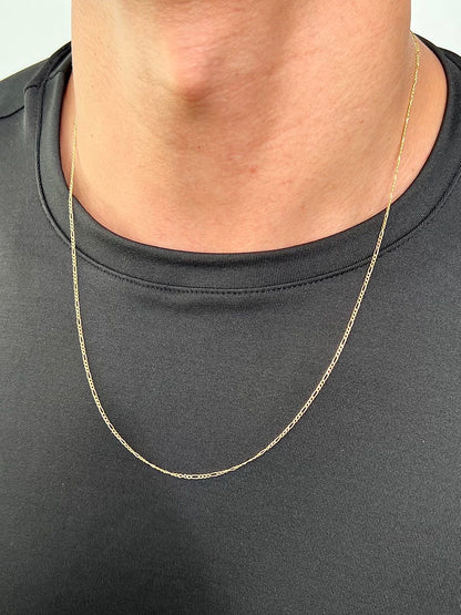 Cadena mini figaro 1.35gr / Largo 60cm / Oro Amarillo italy +1 M