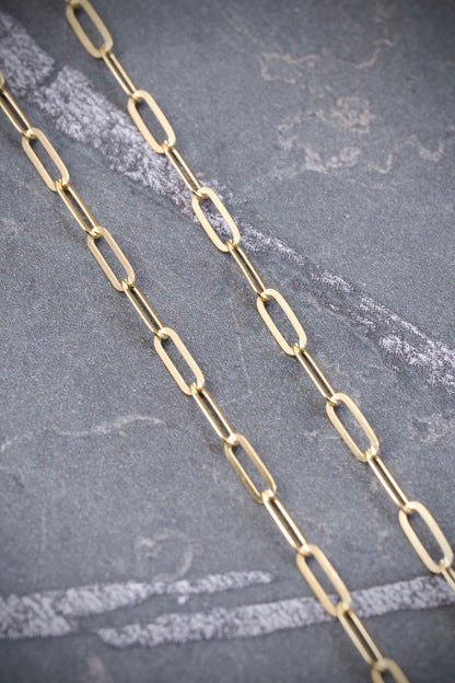 Cadena paper clip 3.3gr / Largo 50cm — Oro Amarillo