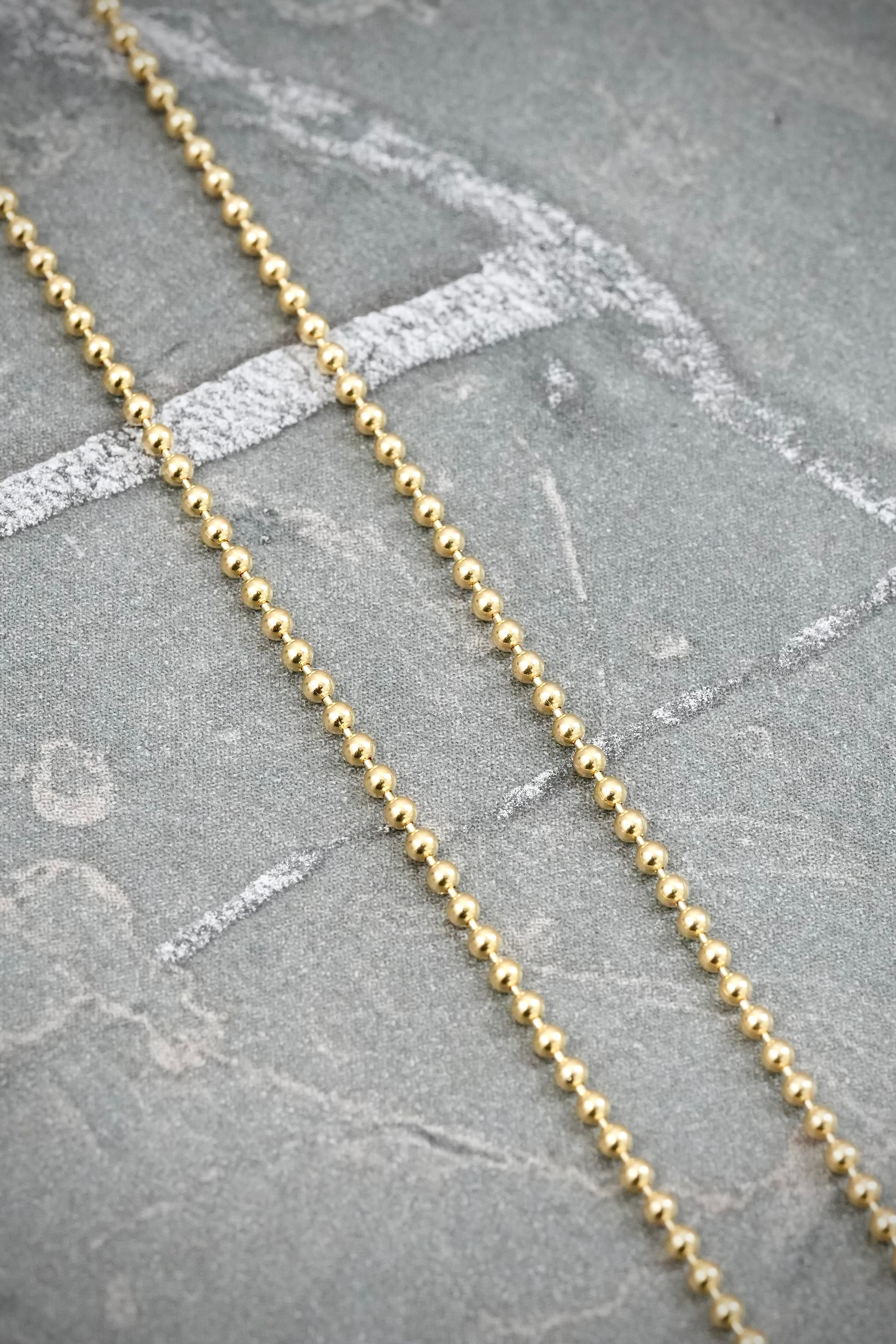 Cadena Militar 3.2gr / 50cm / 1.2mm — Oro Amarillo