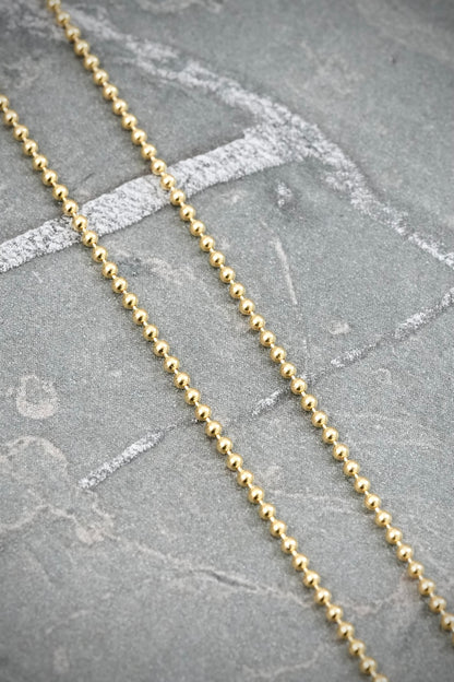 Cadena Militar 2.55gr / 60cm / 1mm — Oro Amarillo