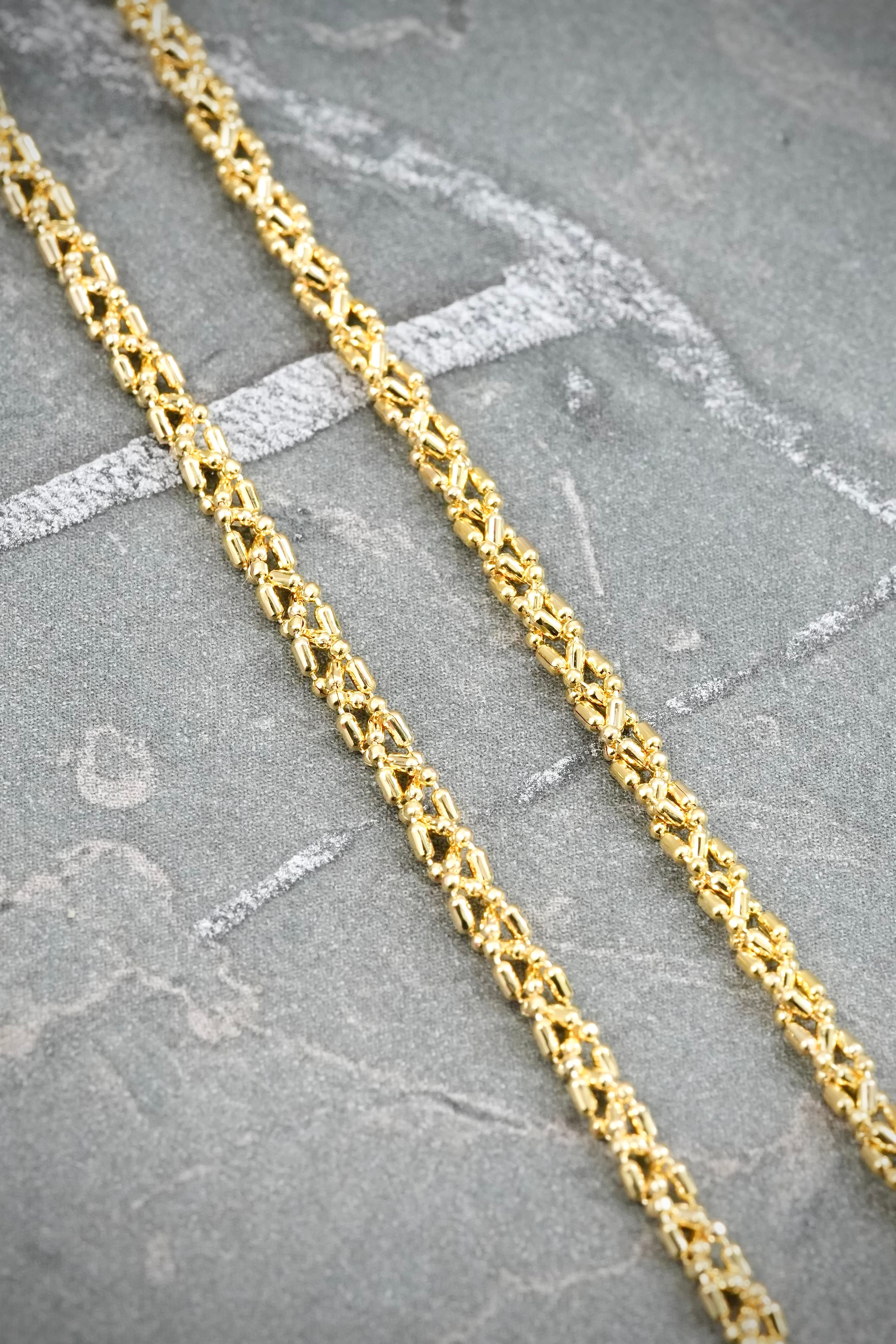 Cadena Palito Bolita 5.1gr / 45cm / 2.4mm — Oro Amarillo