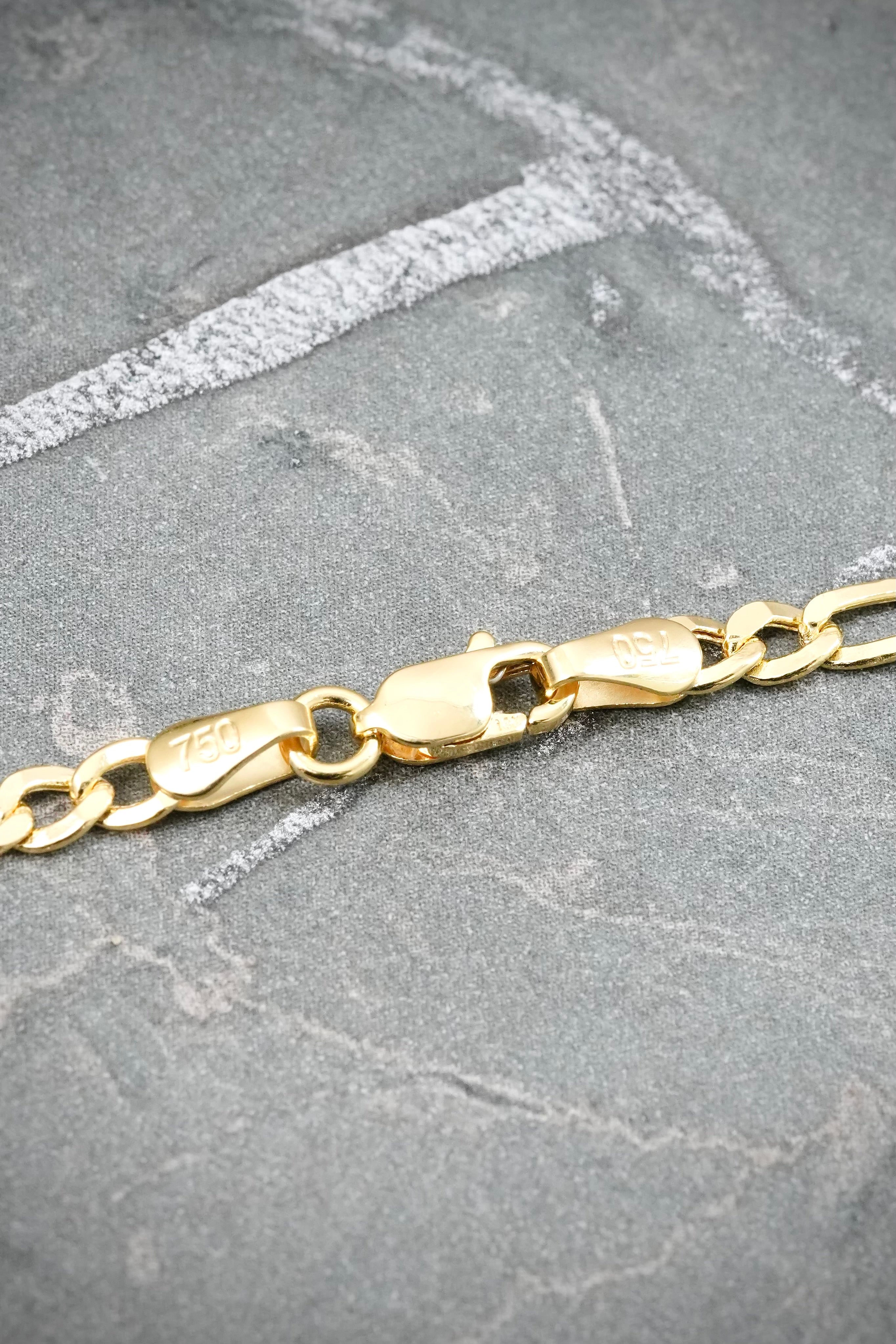 Cadena Figaro 5.15gr / 55cm / 3.3mm — Oro Amarillo