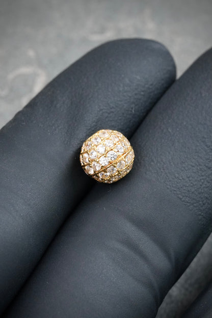 Herraje Bola de Fuego con Swarovski Blanco 2.1gr / 0,8cm / 8mm — Oro Amarillo