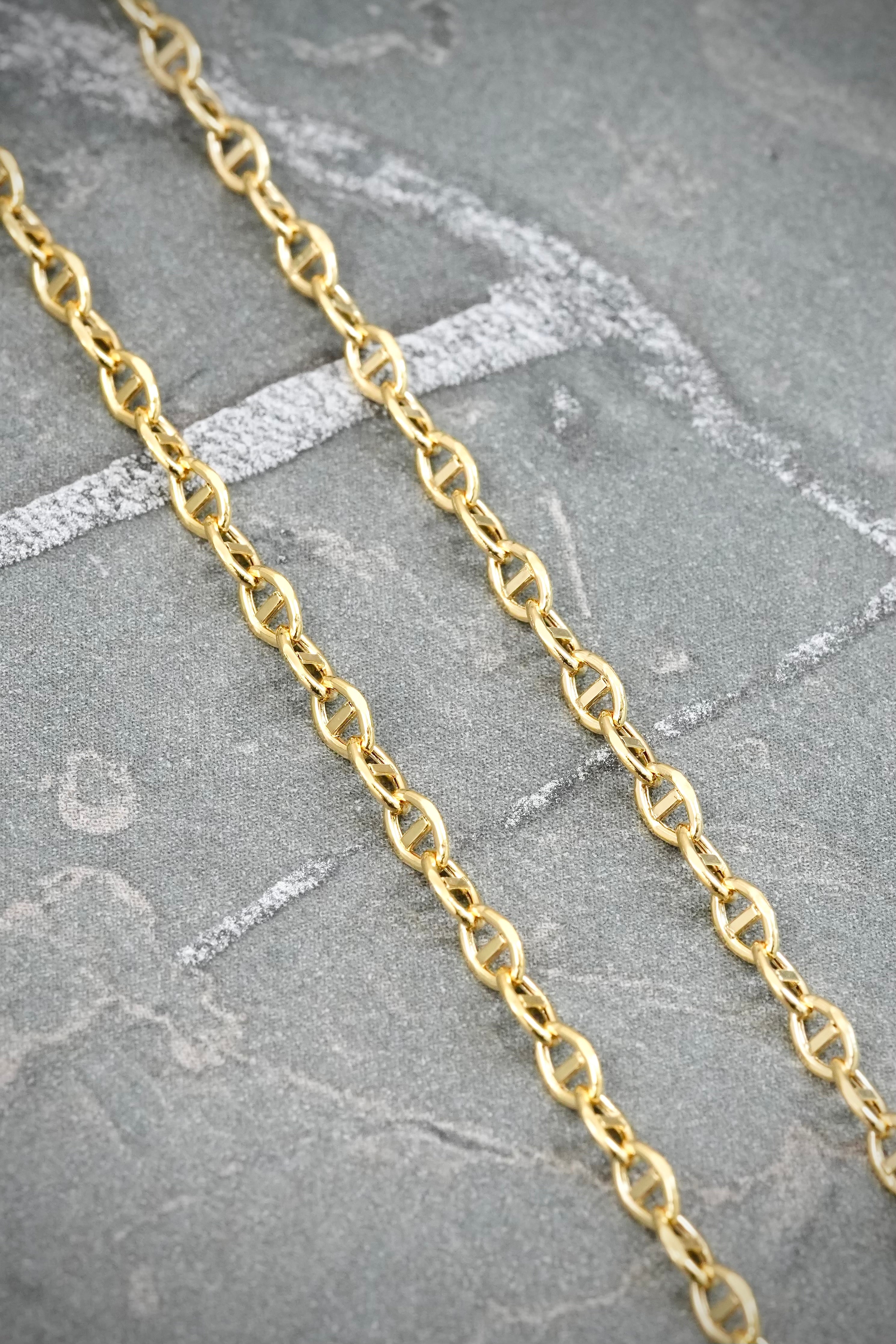 Cadena Escalera 3.2gr / 60cm / 2.5mm — Oro Amarillo
