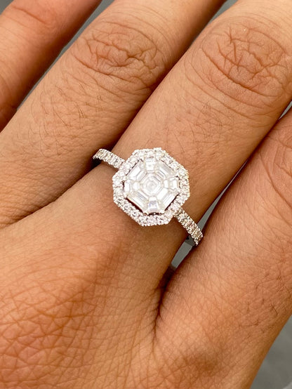 Solitario con 83pts de Diamantes 3.5gr / Talla 6 1/2 — Oro Blanco