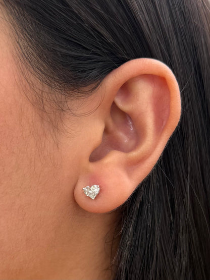 Topos Corazon con 53pts de Diamantes 1.3gr / 0.5cm / 6.5mm — Oro Blanco