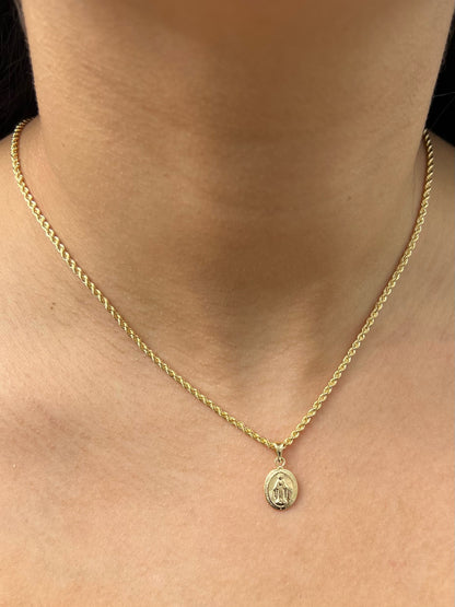 Dije virgen de la milagrosa 1gr / Largo 2.5cm / Oro Amarillo Nac P