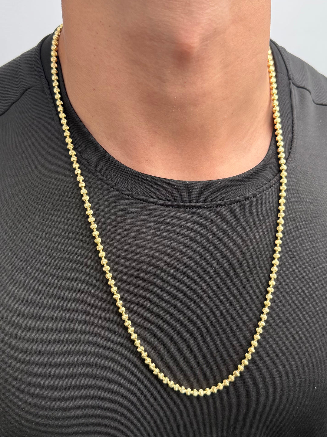 Cadena Militar Diamantada 30.95gr / 70cm / 4mm — Oro Amarillo