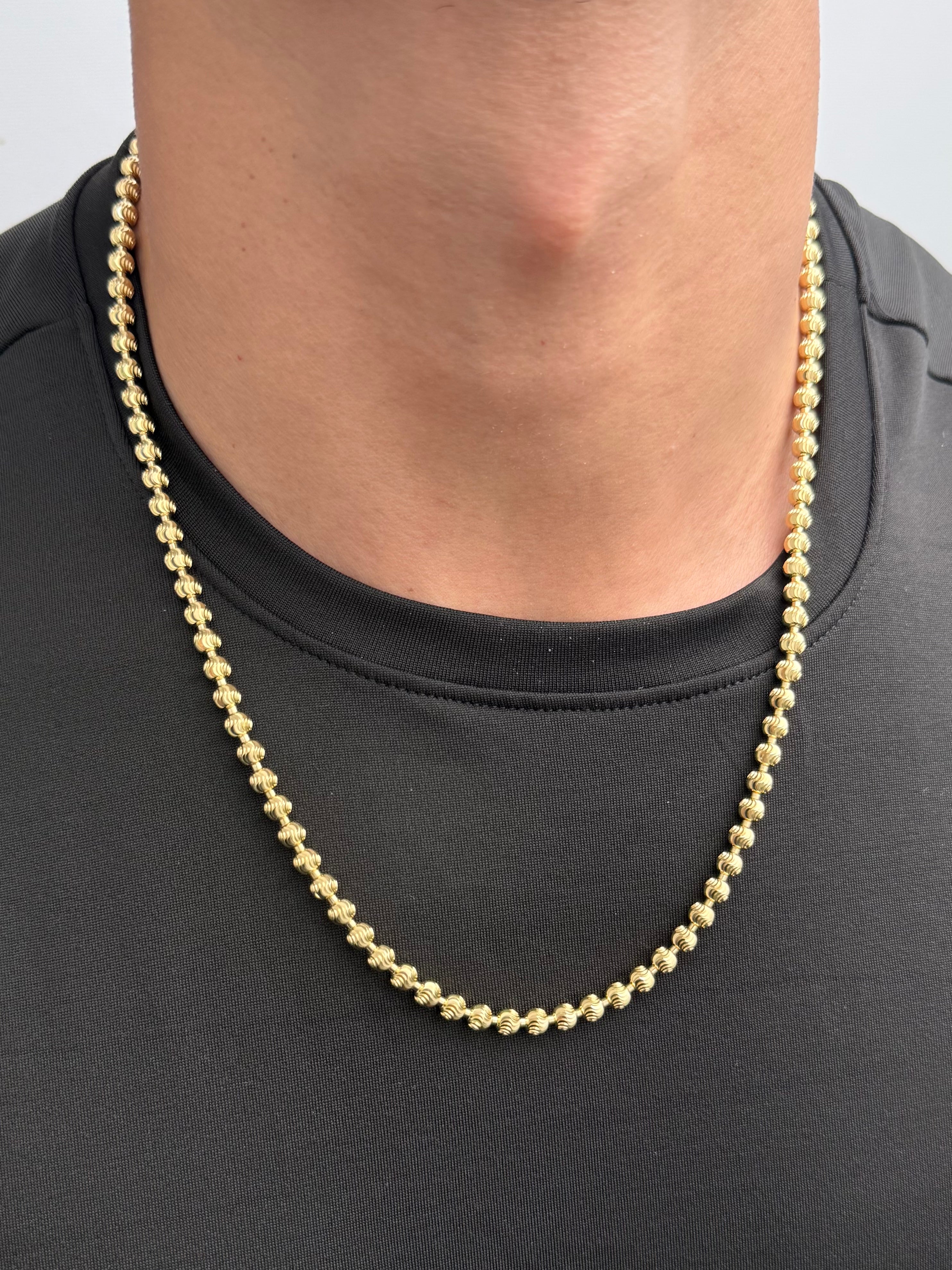 Cadena Militar Diamantada 29gr / 60cm / 5mm — Oro Amarillo