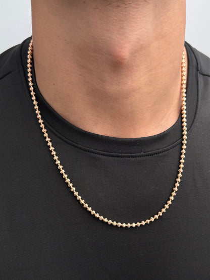 Cadena Militar Diamantada Luna 24.25gr / 60cm / 4mm — Oro Rosado
