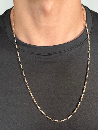 Cadena Rustica 10.75gr / 70cm / 3.6mm — Oro Rosado