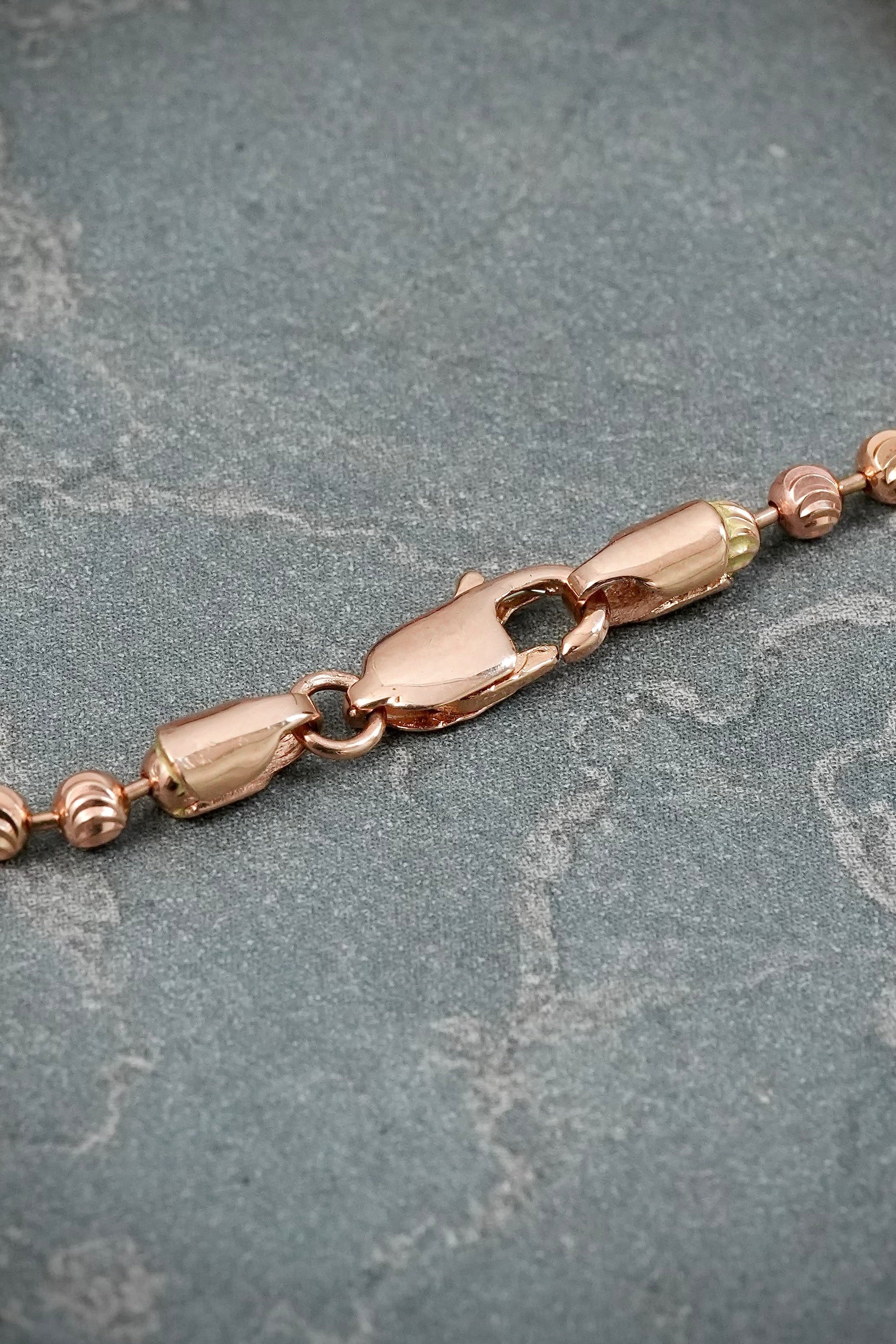 Pulso Lucky Clover Piedra Verde 5.9gr / 17.5cm / 9.7mm — Oro Rosado