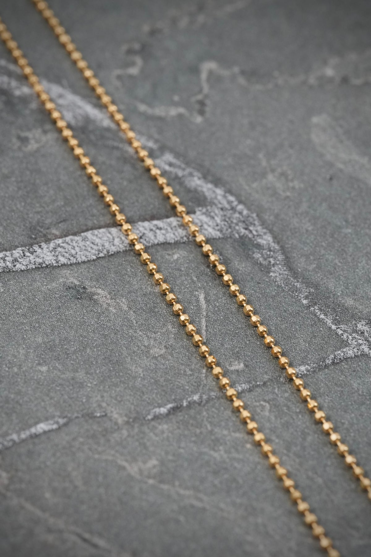 Cadena Militar Diamantada 2gr / 45cm / 1mm — Oro Amarillo