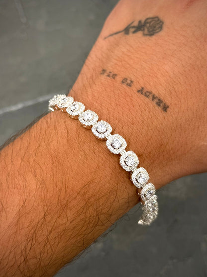 Pulso tenis con swarovski blanco 22.05gr / Largo 18.5cm / Plata (Joya) M