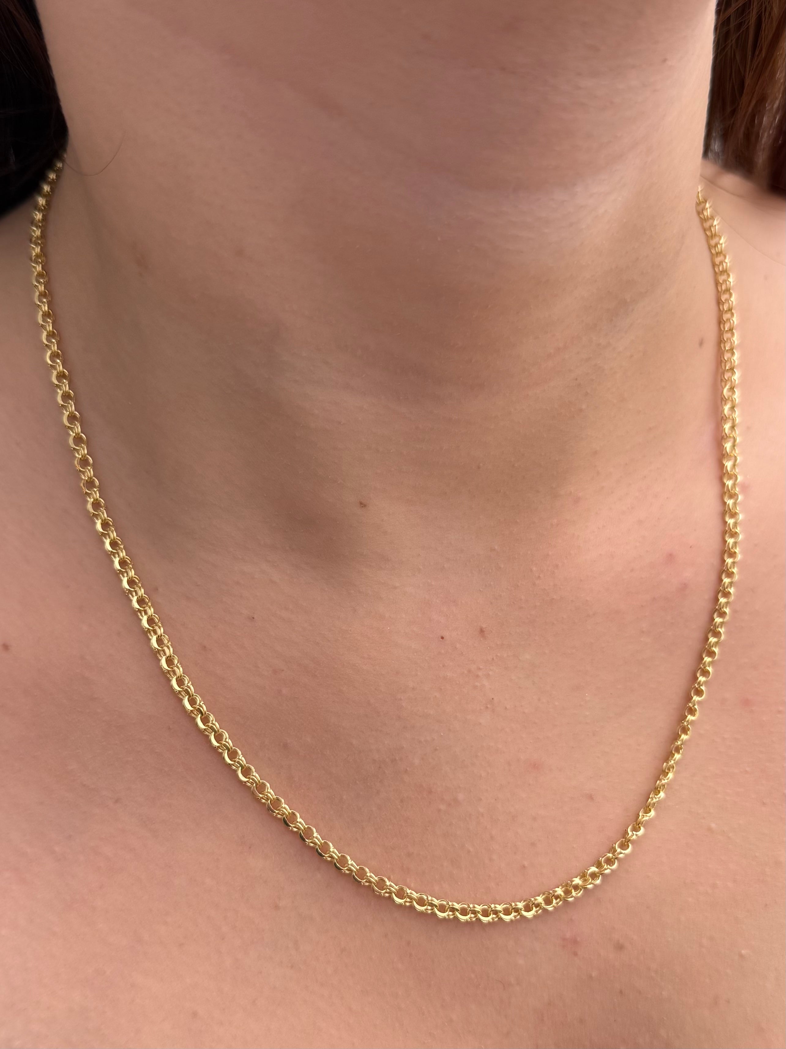 Cadena Aro Seguido Doble 4.65gr / 50cm / 3.3mm — Oro Amarillo