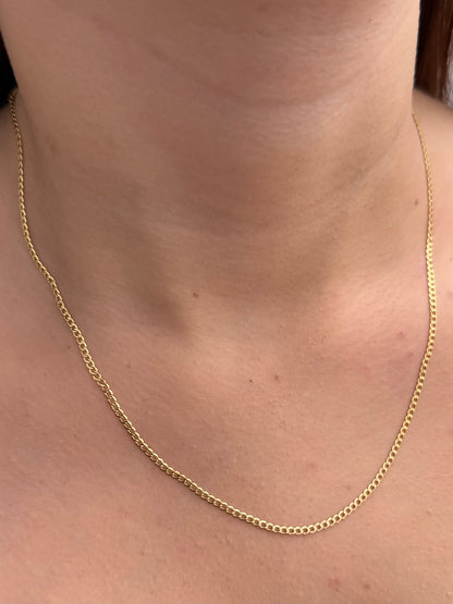 Cadena Cubana 2.05gr / 50cm / 2.2mm — Oro Amarillo