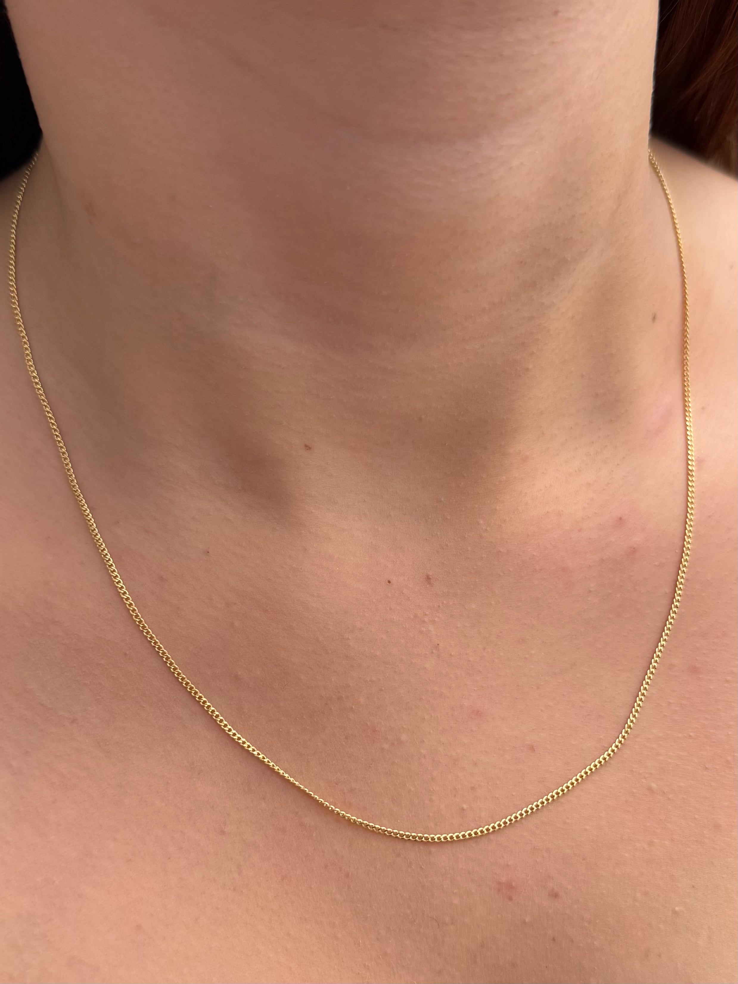 Cadena Mini Cubana 1.6gr / 50cm / 1.4mm — Oro Amarillo