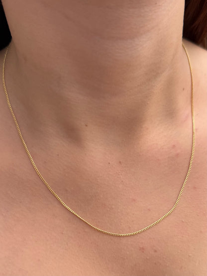 Cadena Mini Cubana 1.75gr / 50cm / 1.4mm — Oro Amarillo