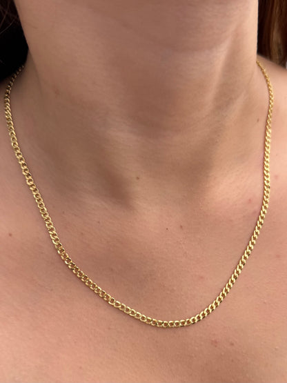 Cadena Cubana 5.35gr / 50cm / 3.3mm — Oro Amarillo