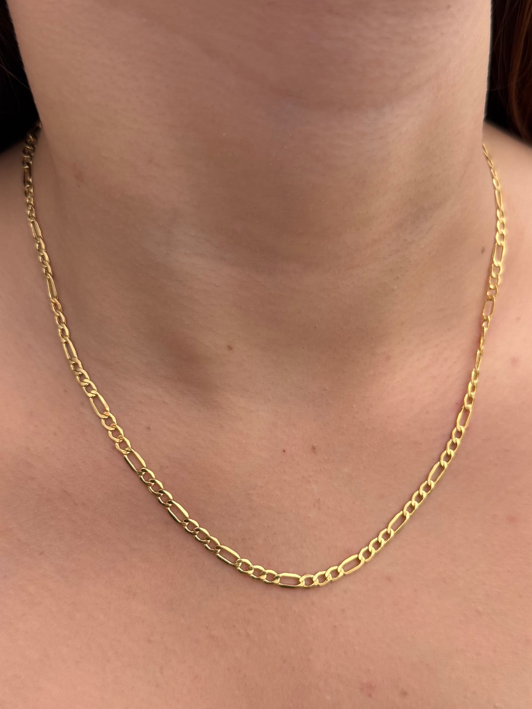 Cadena Figaro 4.5gr / 45cm / 3.4mm — Oro Amarillo