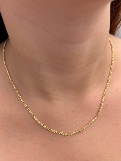 Cadena Palito Bolita 5.1gr / 45cm / 2.4mm — Oro Amarillo