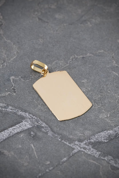 Dije placa lisa 2.1gr / Largo 2.8cm / Oro Amarillo Nac B