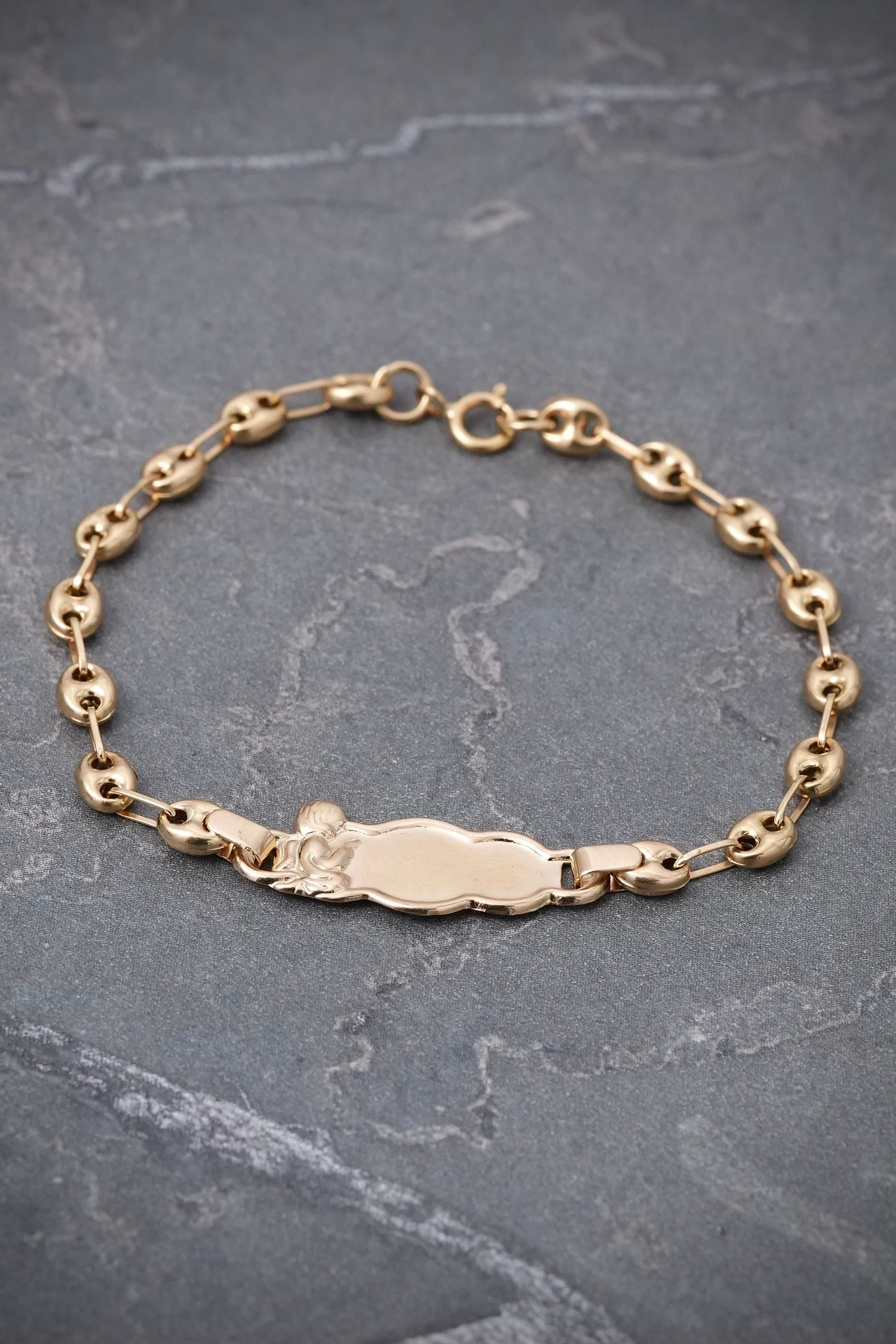 Pulso bebe con placa 2.1gr / Largo 17cm / Oro Amarillo Nac B