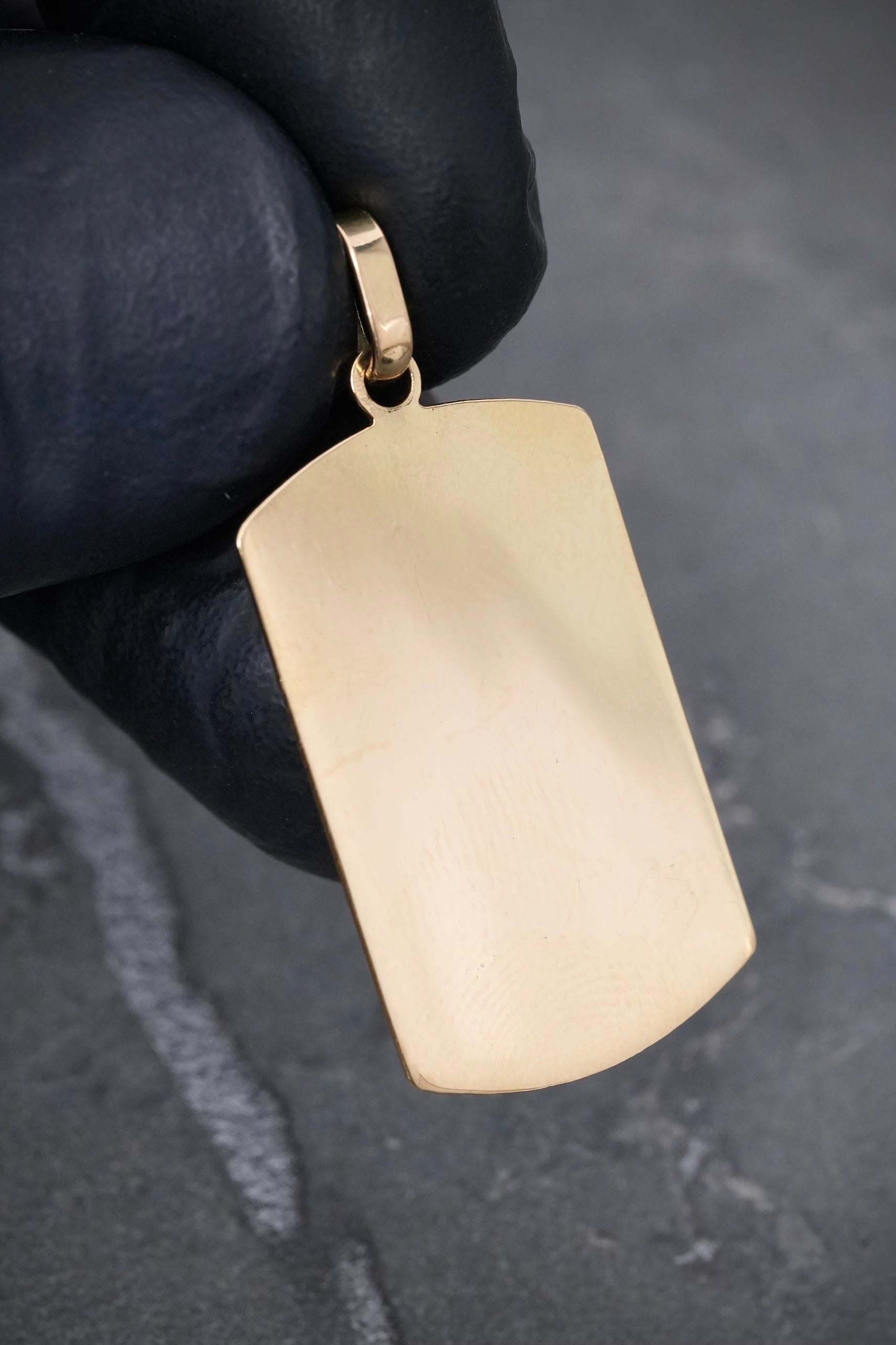 Dije placa lisa 2.6gr / Largo 3.3cm / Oro Amarillo Nac M