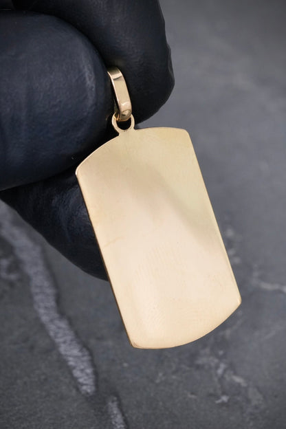 Dije placa lisa 2.6gr / Largo 3.3cm / Oro Amarillo Nac M