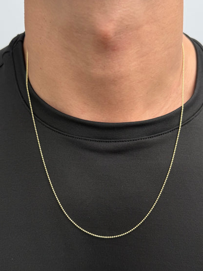 Cadena Mini Militar 2.55gr / 60cm / 1mm — Oro Amarillo