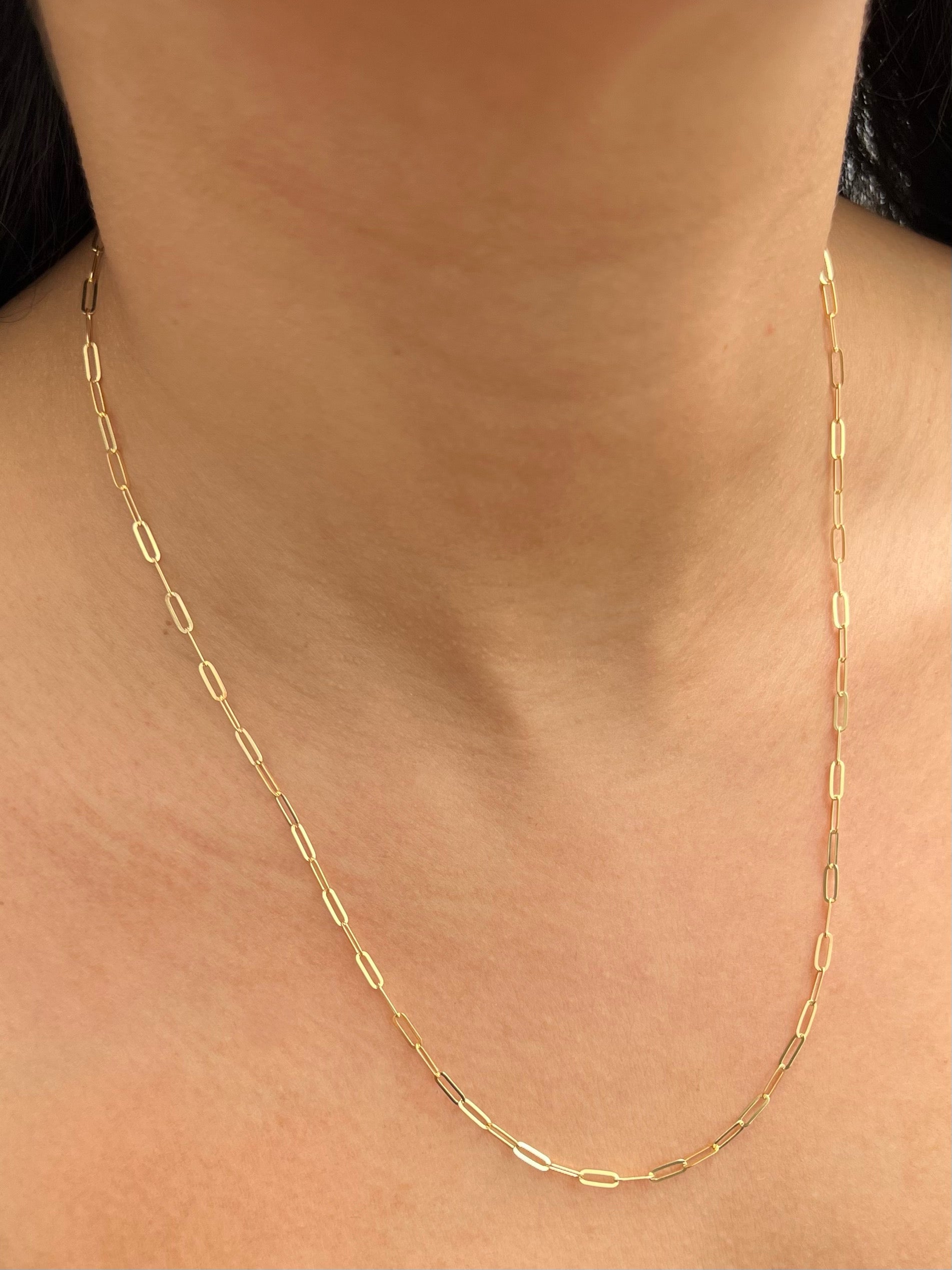 Cadena paper clip 3.3gr / Largo 50cm — Oro Amarillo