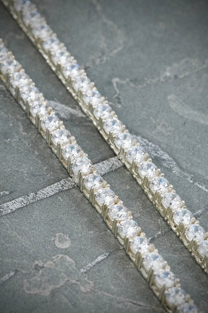 Cadena tenis con swarovski blanco 51.1gr / Largo 50cm / Plata B