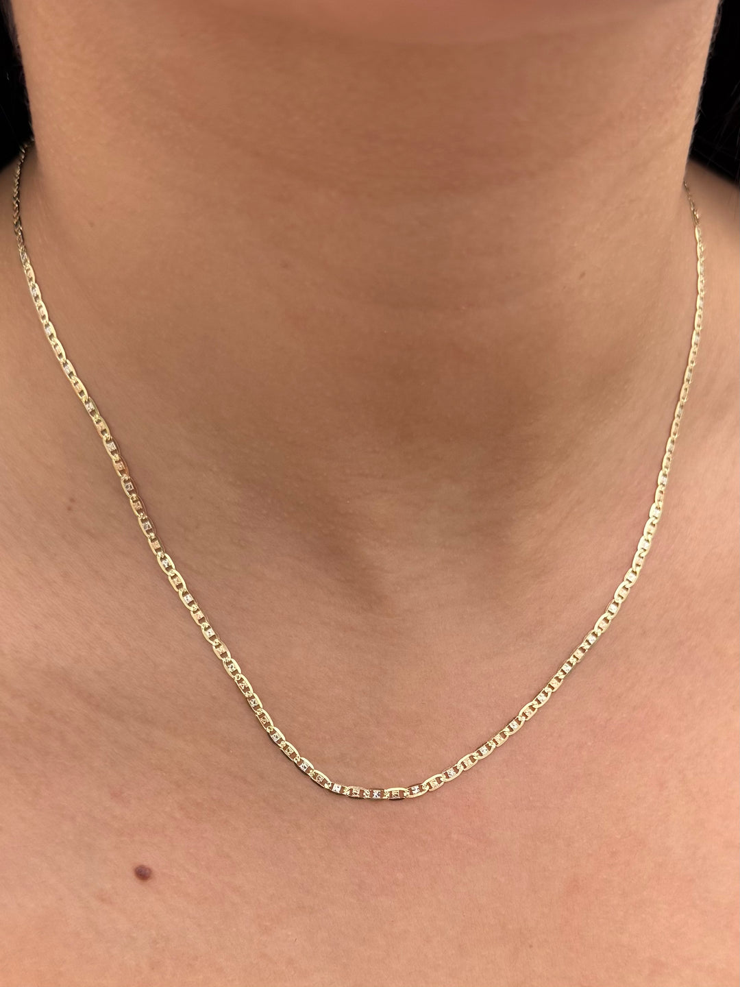 Cadena plana diamantada 2.45gr / Largo 45cm — Tres Oros