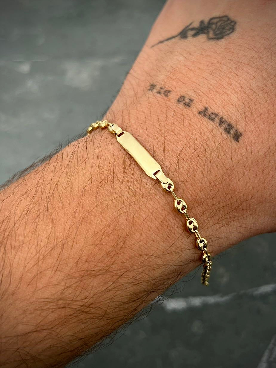 Pulso bebe con placa 2gr / Largo 17cm / Oro Amarillo Nac B