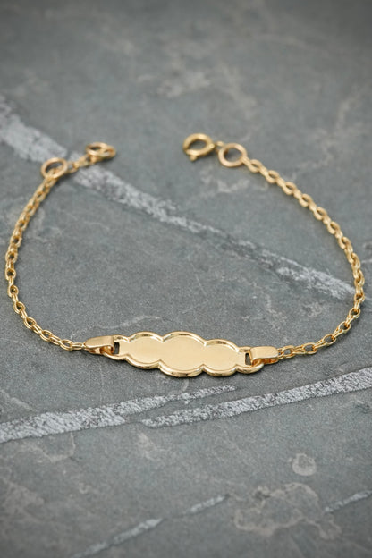 Pulso bebe con placa 1.25gr / Largo 14cm — Oro Amarillo