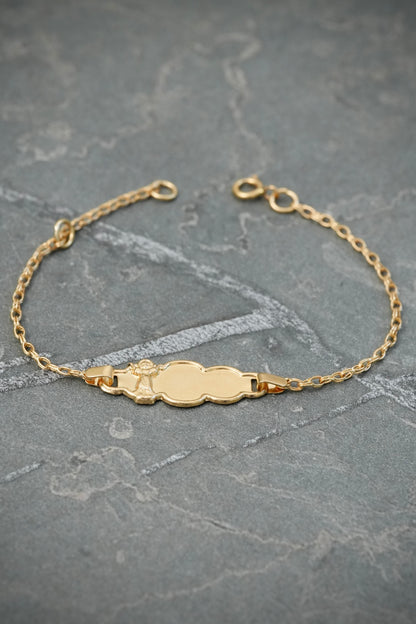 Pulso bebe con placa divino niño 1.25gr / Largo 14.5cm / Oro Amarillo Nac P