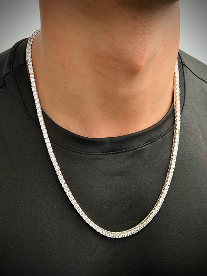 Cadena tenis con swarovski blanco 61.15gr / Largo 63cm / Plata B