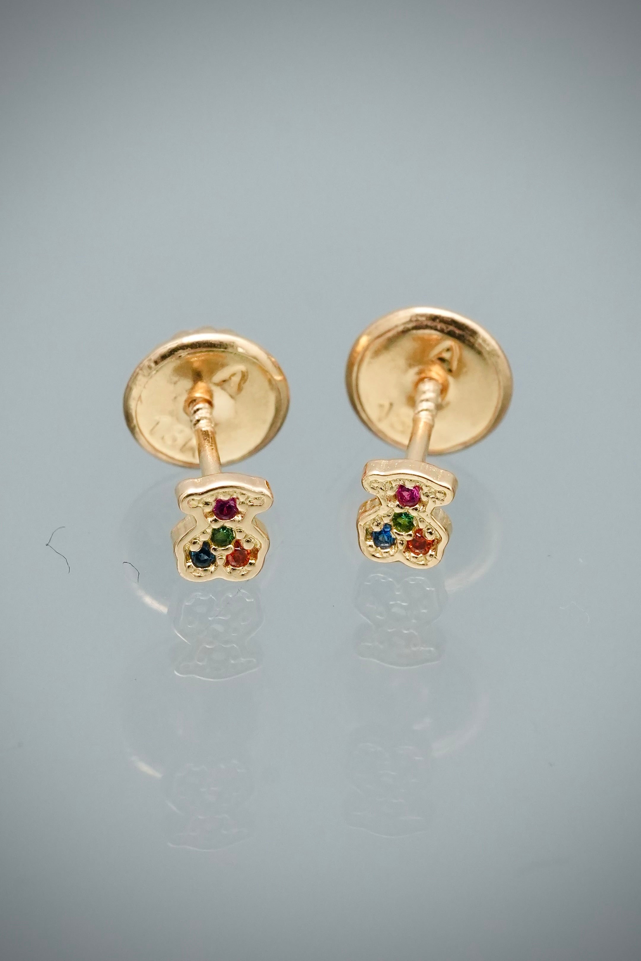 Topos Oso Th con Swarovski Multicolor 0.5gr / 0.3cm / 3.2mm — Oro Amarillo