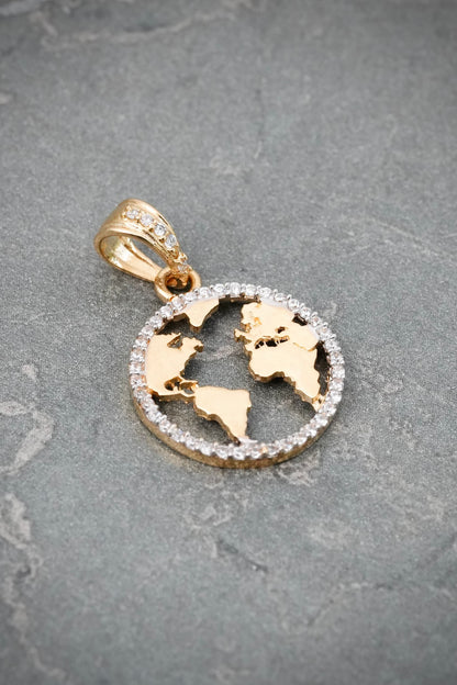 Dije Mundo 2gr / 2.5cm / 16mm — Oro Amarillo