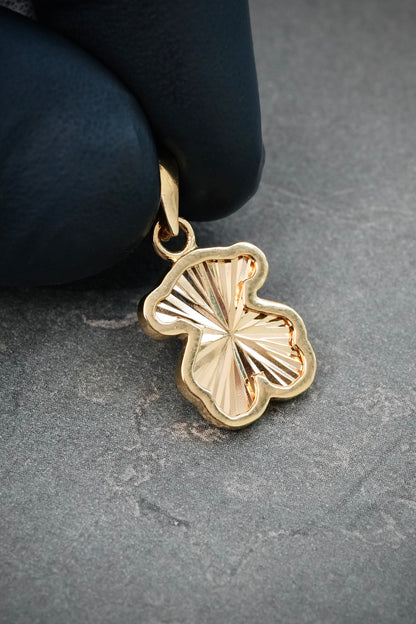 Dije Oso Th Diamantado 1.6gr / 2.2cm / 11mm — Oro Amarillo