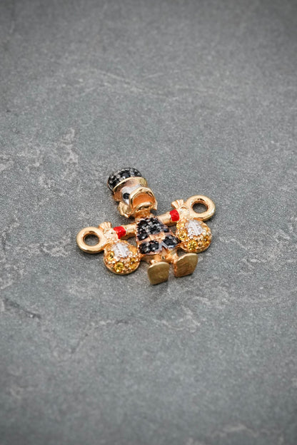 Herraje Tio Rico con Swarovski Negro y Amarillo 1.5gr / 1.5cm / 14.2mm — Oro Amarillo