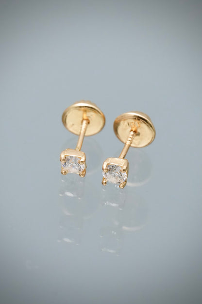 Topos con 21pts de Diamante 0.5gr / 0.3cm / 3.2mm — Oro Amarillo