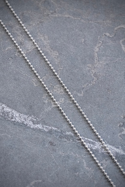 Cadena mini militar 2.1gr / Largo 50cm / Oro Blanco italy +1 B