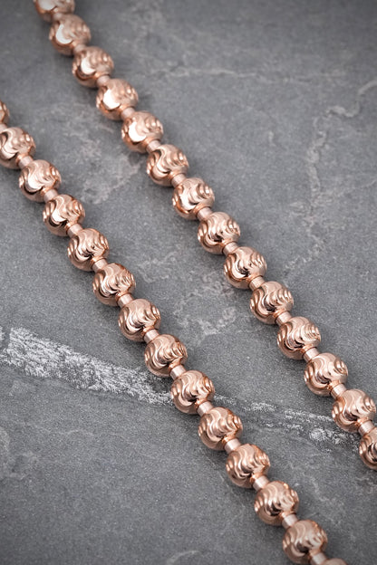Cadena Militar Diamantada Luna 28.45gr / 60cm / 5mm — Oro Rosado