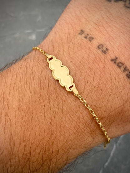 Pulso bebe con placa 1.25gr / Largo 14cm — Oro Amarillo