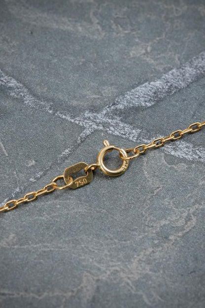 Cadena Lucky Clover Piedra Verde 3gr / 45cm / 1.4mm — Oro Amarillo