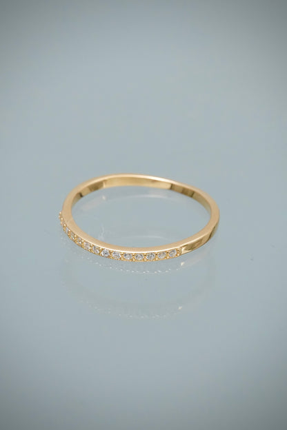 Anillo con Swarovski Blanco 1.5gr / Talla 7 1/2 — Oro Amarillo