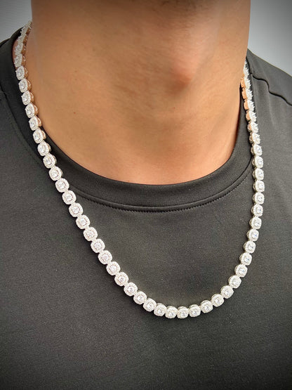 Cadena tenis con swarovski blanco 73.55gr / Largo 60cm / Plata M