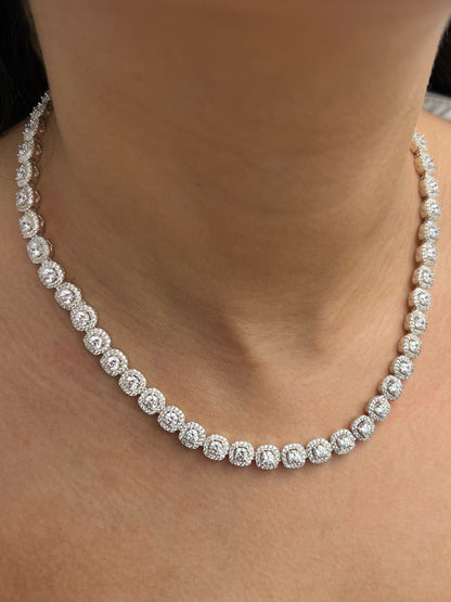 Cadena tenis con swarovski blanco 54gr / Largo 45cm / Plata B